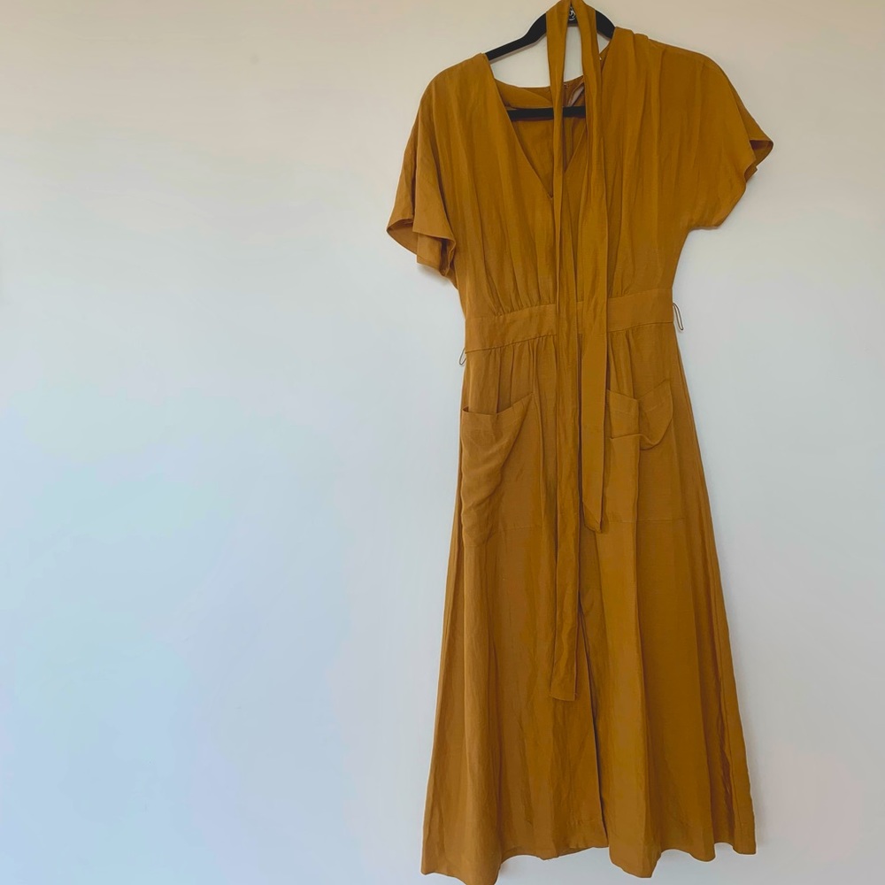 Madewell linen blend midi dress size 00